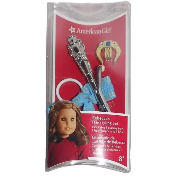 American Girl Rebecca HAIR STYLING SET Curling Iron Jeweled Comb Bow Accessory - Picture 3 of 7